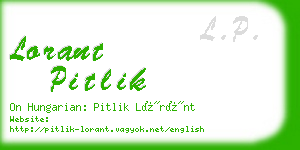 lorant pitlik business card